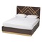 Baxton Studio Arcelia Glam and Luxe Two-Tone Dark Brown and Gold Finished Wood Queen Size Platform Bed 204-12583 - alternate 6